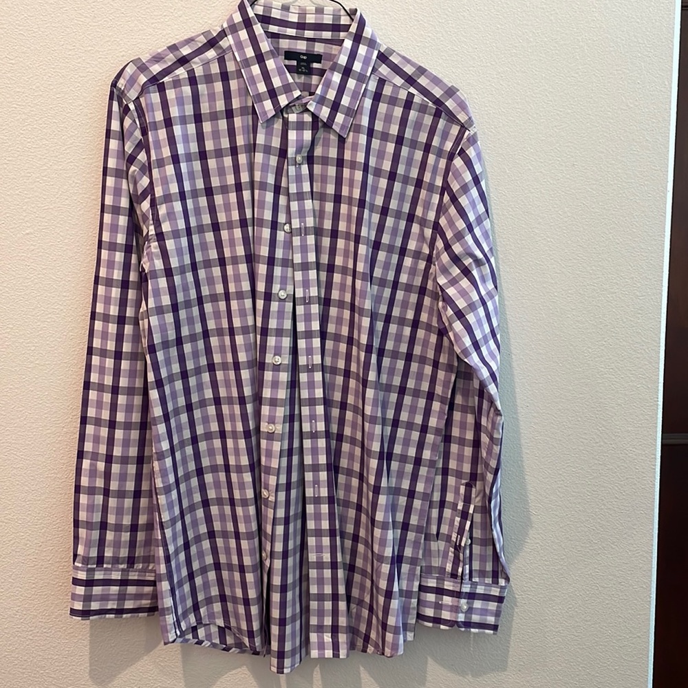 Gap Purple Checked Mens Shirt